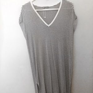 Black and white stripe maxi dress